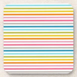 Colourful Stripes Pattern Coaster