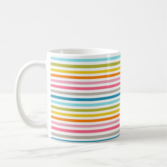 Colourful Stripes Pattern Coffee Mug (Left)