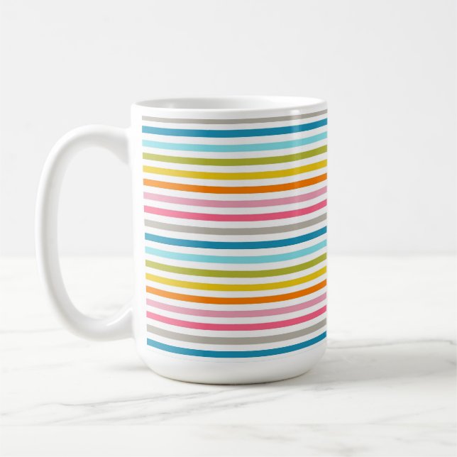 Colourful Stripes Pattern Coffee Mug (Left)