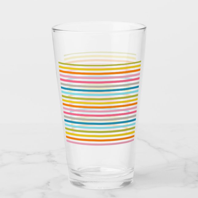 Colourful Stripes Pattern Glass (Front)
