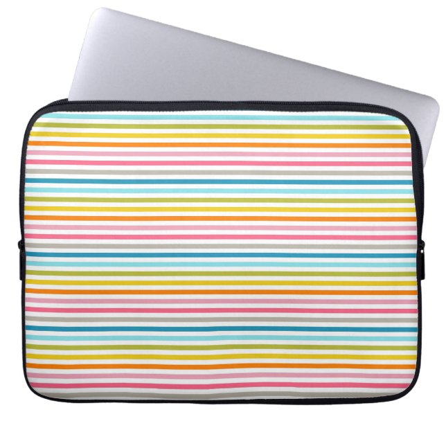 Colourful Stripes Pattern Laptop Sleeve (Front)