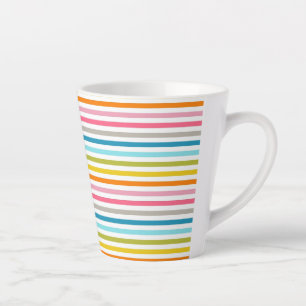 Colourful Stripes Pattern Latte Mug