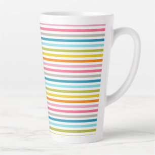 Colourful Stripes Pattern Latte Mug