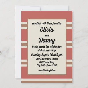 Colourful Stripes Pattern Modern Wedding Invitation