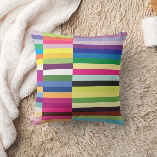 Colourful Stripes Pattern Multicolor Cushion (Blanket)