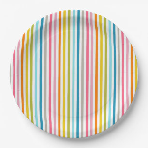 Colourful Stripes Pattern Paper Plate