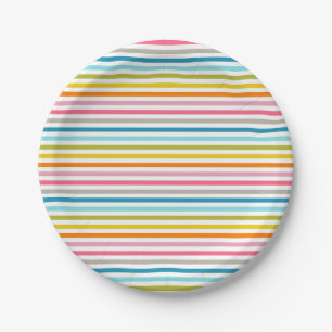 Colourful Stripes Pattern Paper Plate