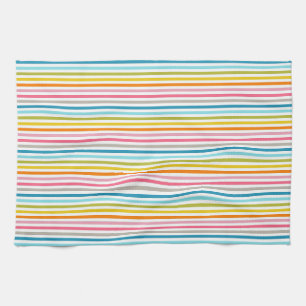 Colourful Stripes Pattern Tea Towel