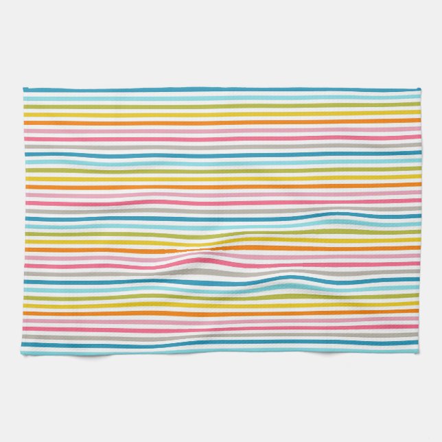 Colourful Stripes Pattern Tea Towel (Horizontal)