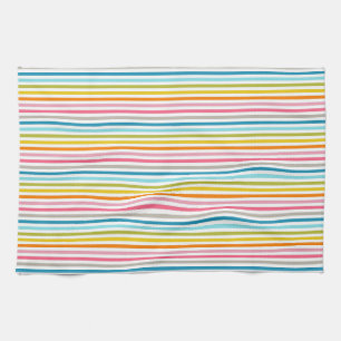 Colourful Stripes Pattern Tea Towel