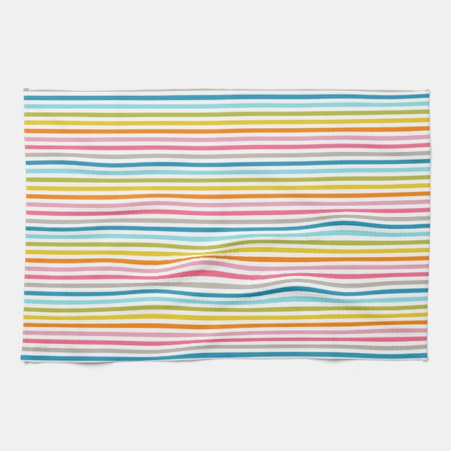 Colourful Stripes Pattern Tea Towel (Horizontal)