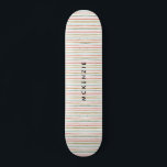 Colourful Stripes Personalised Name Skateboard<br><div class="desc">Express yourself with these fun,  colourful stripes on the bottom of your skateboard. Personalise with your name or clear to only feature the hand-drawn stripes.</div>