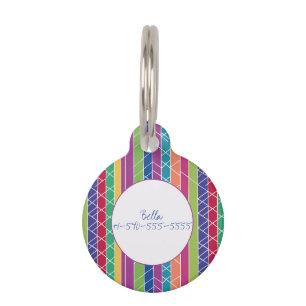 Colourful Stripes Pet Tag