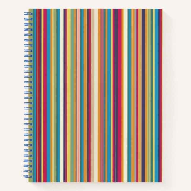 Colourful Stripes Pretty Notebook (Front)