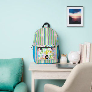 Colourful Stripes Printed Backpack
