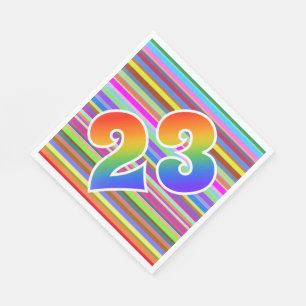 Colourful Stripes + Rainbow Pattern "23" Event # Napkin
