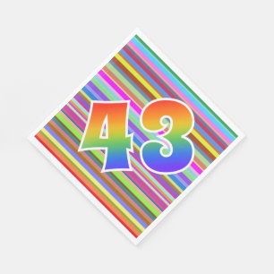 Colourful Stripes + Rainbow Pattern "43" Event # Napkin