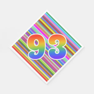 Colourful Stripes + Rainbow Pattern "93" Event # Napkin
