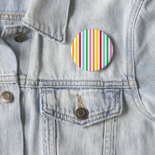 Colourful Stripes, Rainbow Stripes, Striped Patter 6 Cm Round Badge (In Situ)