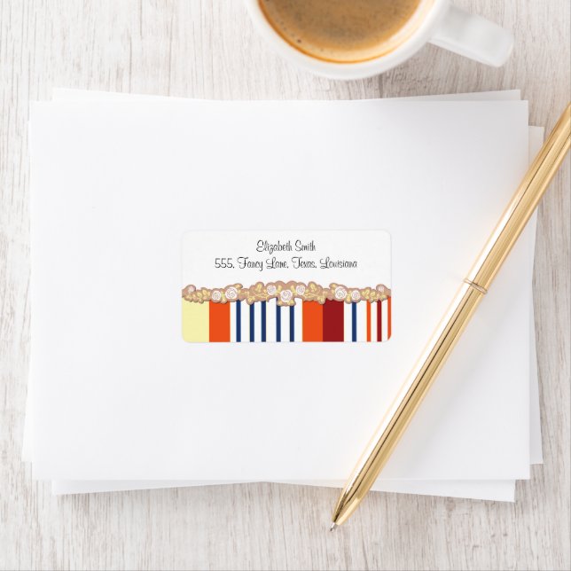 Colourful Stripes, Rainbow Stripes, Striped Patter Label (Insitu)