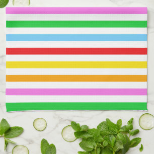Colourful Stripes, Rainbow Stripes, Striped Patter Tea Towel