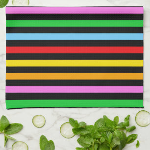 Colourful Stripes, Rainbow Stripes, Striped Patter Tea Towel