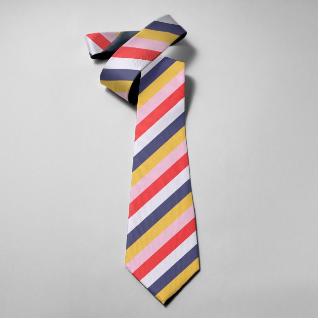 Colourful Stripes Retro 70s 80s Elegant Wedding Tie (Creator Uploaded)