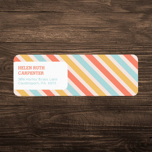 Colourful Stripes Return Address Label