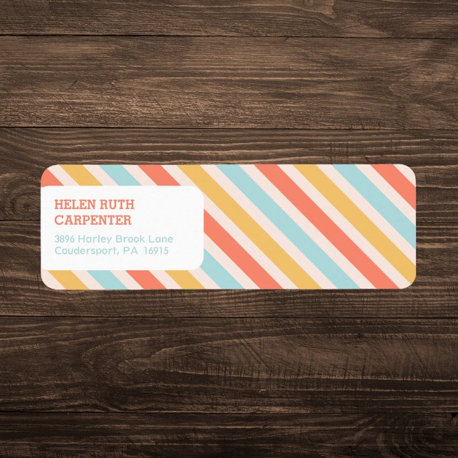 Colourful Stripes  Return Address Label (Creator Uploaded)