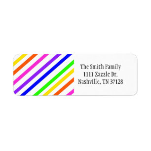 Colourful Stripes Return Address Label