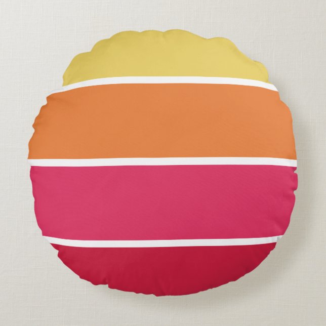 Colourful Stripes Round Cushion (Front)