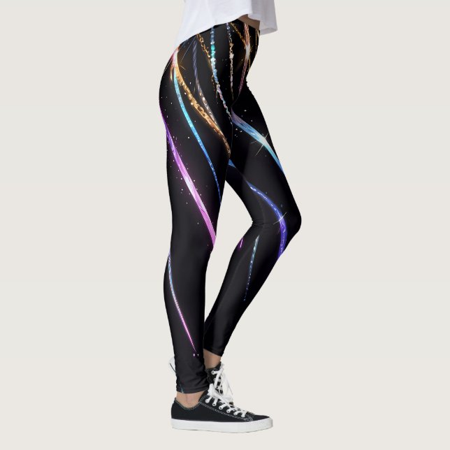Colourful Stripes sparkles Leggings (Right)
