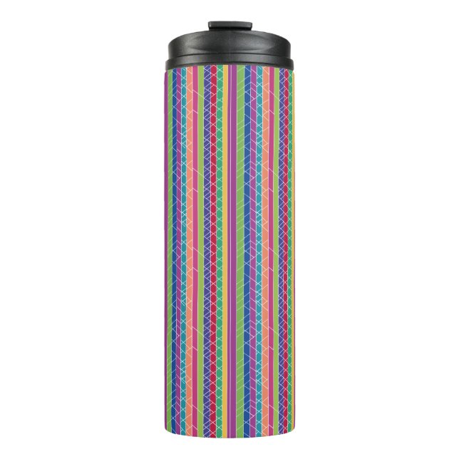 Colourful Stripes Thermal Tumbler (Front)