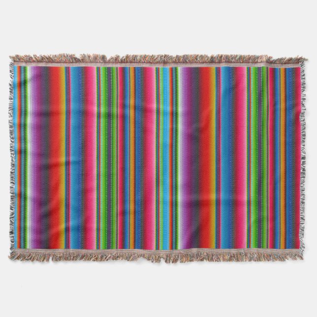 Colourful Stripes Throw Blanket (Front)