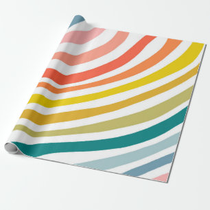 Colourful Stripes Waves Gift Wrapping Paper