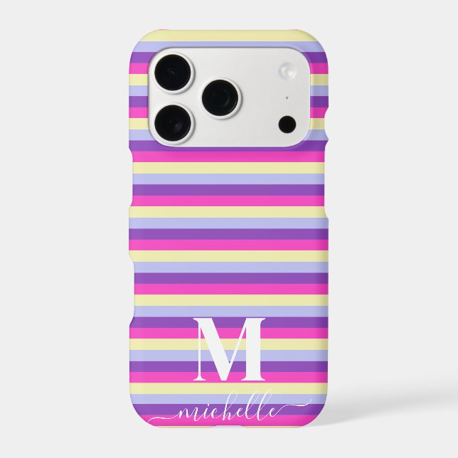Colourful Stripes with Monogram Script (Back)