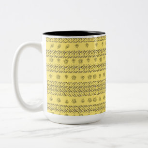 Colourful stripped bottany Two-Tone coffee mug