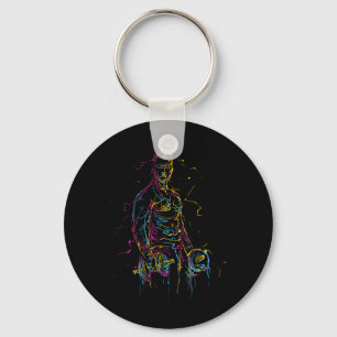 Colourful Strongman Bodybuilding Gym Weightlifting Key Ring