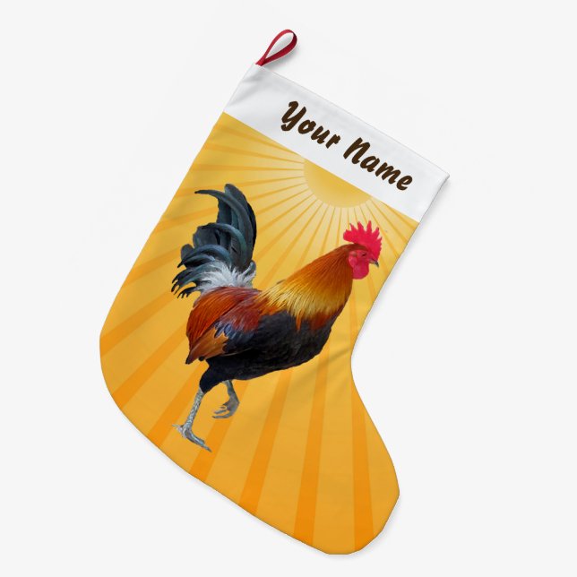 Colourful Strutting Rooster Christmas Stocking
