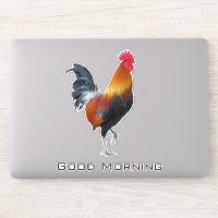 Colourful Strutting Rooster Design Contour Sticker