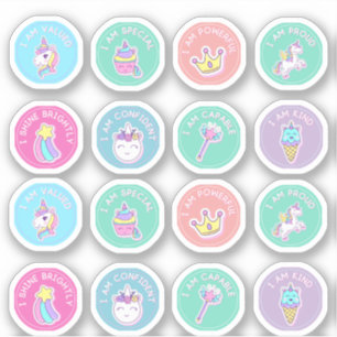 Colourful Student Affirmation Stickers