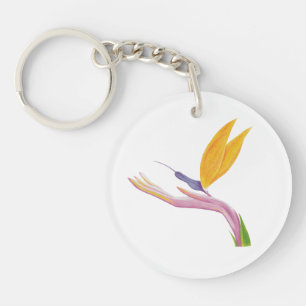 Colourful Stylised Bird of Paradise Key Ring