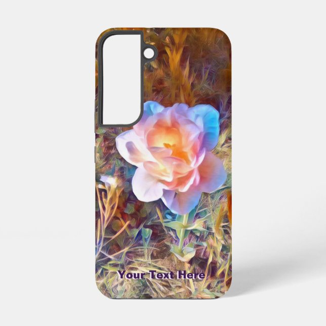 Colourful Stylised Flower Acrylic Print Samsung Galaxy S22 Case (Back)