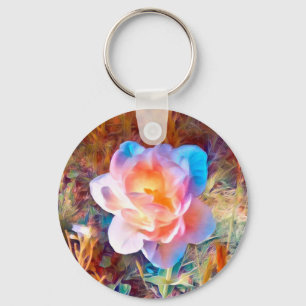 Colourful Stylised Flower Key Ring