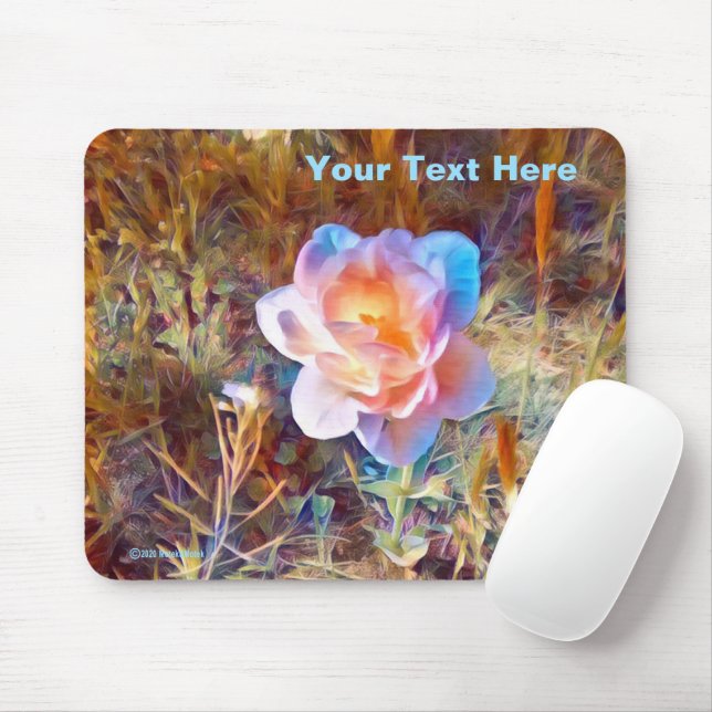 Colourful Stylised Flower Mouse Pad (With Mouse)