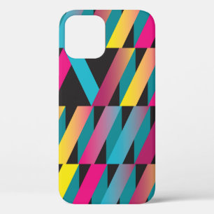Colourful stylish abstract ribbon geometric patter iPhone 12 case