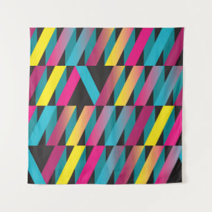 Colourful stylish abstract ribbon geometric patter tapestry