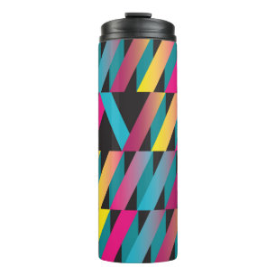 Colourful stylish abstract ribbon geometric patter thermal tumbler