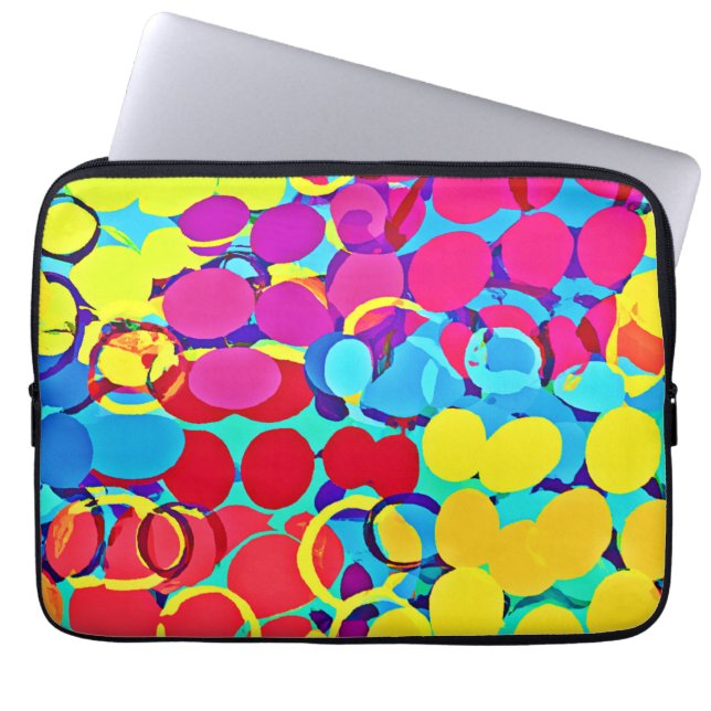 Colourful Stylish and Chic Spectrum Pattern Laptop Sleeve (Front)