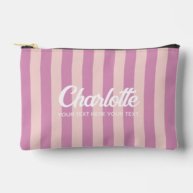 Colourful Stylish Bright Colour Minimalist Stripes Accessory Pouch (Front)